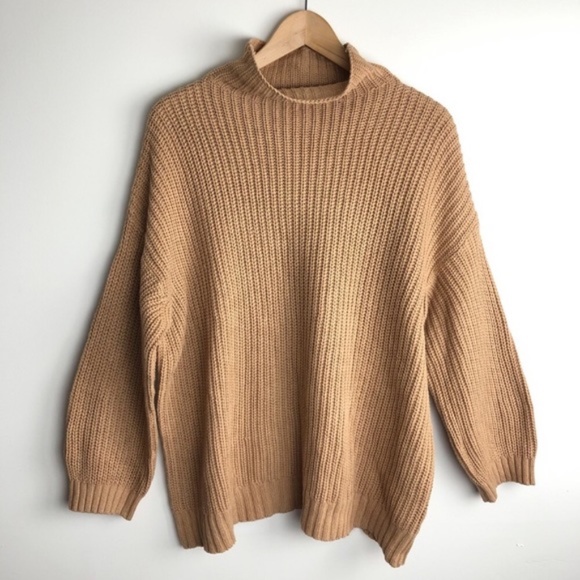 ❤️American Eagle Oversized Ribbed Mock Neck Sweater Long Line - Picture 3 of 10